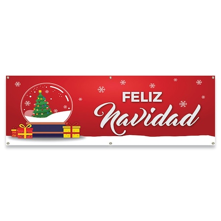 Signmission Feliz Navidad Banner Concession Stand Food Truck Single Sided B-72-30057